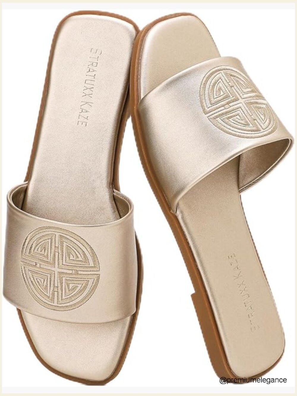 Dressy Slide Sandals with Memory Foam Comfortable Cute Flat Sandals